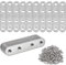 20 Stk Flachverbinder Edelstahl Lochplatten, Flache Ecke Bracket Verbindungsplatte 4 Löcher, Metallverbinder Holzverbinder mit 80 Schrauben, Flache Platte Metall Halterung für Holz Möbel Ausbessern