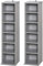 HOMCOM 204 CD Media Display Shelf Unit Set of 2 Blu-Ray Tower Rack w/Adjustable Shelves Bookcase Storage Organiser, Grey