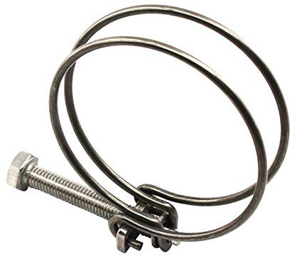 (6 Pieces) 21-25mm Double Wire Hose Clamp Pipe Tube Clamps 304 Stainless Steel Hose Clips