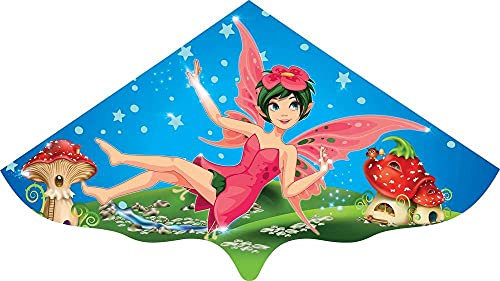 Günther Flugspiele 1101 - Einleiner-Drachen Magic Fairy, ca. 115 x 63 cm, Kinderdrachen aus robuster PE-Folie, für Kinder ab 4 Jahren, inkl. Griff und Drachenschnur