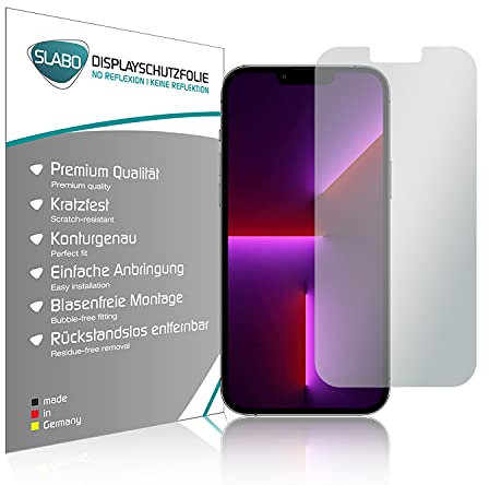 Slabo 4 x Pellicola Protettiva per Display Compatibile con iPhone 13 PRO Max | iPhone 14 Plus No Reflexion Opaca