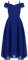 IEFIEL Enfant Robe Princesse Soirée Mariage Cérémonie Fille Bretelle Robe de Demoiselle d'honneur Fleur Hors Epaules Dénudées Corsage Taille Haute Z Bleu Royal 12 Ans