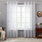 Deconovo Gardinen Weiß Vorhang Transparent Leinenoptik Ösenvorhang Voile Ösenschal Wohnzimmer, 229x140, Welle