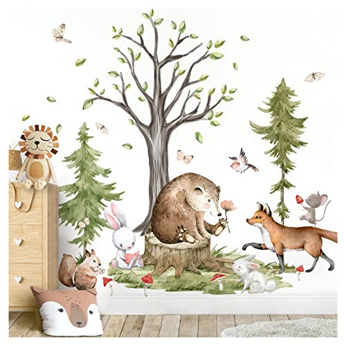 Grandora Wandsticker Waldtiere Kinderzimmer Wandaufkleber Wandtattoo DL798-4