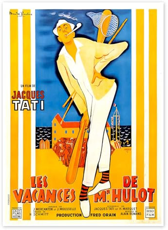 Die Ferien des Monsieur Hulot (französisch) Poster 100 x 130 cm Gelb Wandbilder Wanddeko