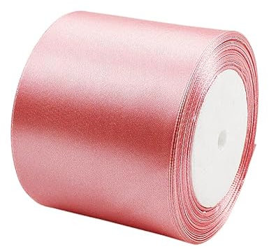 23m Satinband Geschenkband Bohnenpastenpulver 75mm Breit,Trauer Band Schleifenband Satin Dekoband Geschenkverpackung Deko Stoffband für Halloween Weihnachten Hochzeit Taufe Geburtstag DIY-Handwerk
