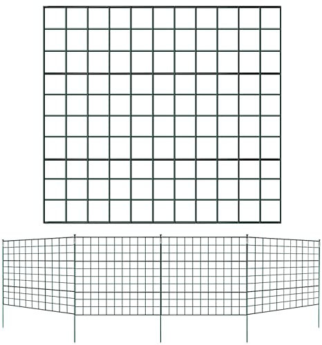 Tubiaz Lot de 10 Clôtures d'Étang en Métal - 22 Éléments de Treillis pour Jardin - Pour Chiens (10 Clôtures Droites)