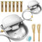 Tessco 2 Sets, automatische Tier-Trinkwasserschale mit Schwimmerventil, Wasser-Futterstation, Bewässerungs-Set, Vieh für Hunde, Pferde, mit Rohrverbinder, Senkkopfschraube (normaler Stil, Edelstahl)