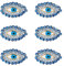FINGERINSPIRE 6 Stück Ägypten böse Auge Patch 35x54mm blau Gold Glas Strass Applique Patch Auge Form Exquisite Bestickt nähen auf Patches mit Filz zurück für Kleidung Rucksäcke Verschönerung