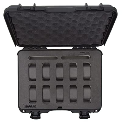 NANUK 910 - Waterproof travel case for watches, 10 compartments, shock- and dust-resistant, cabin-sized, premium foam interior (36.3 × 28.2 × 12 cm) (Orange)