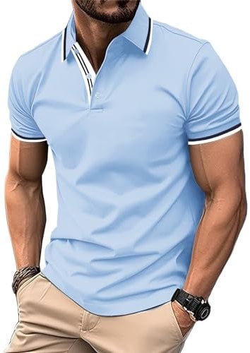 SwissWell Herren Poloshirt Kurzarm Atmungsaktiv Tennis Golf Polo Sommer Freizeit Sport Schnelltrocknend T-Shirts Regular Fit