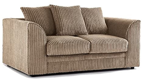 New Coffee 2 Seater Soft Jumbo Cord Sofa | Soft 2 Seater Luxury Jumbo Cord Settee