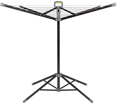 Aquapur Standwäschespinne - Schwarz - Stahl - Trocknerständer - Ideal für innen und außen - Platz für 2 Waschmaschinenladungen - Zusammenklappbar auf 9 cm Breite - Max. Belastung: 20 kg