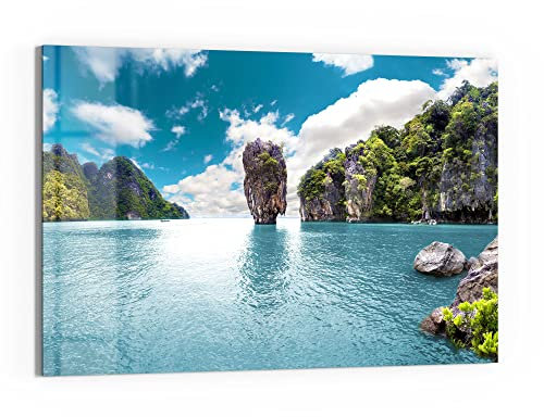 DEQORI Glasbild Echtglas | Motiv Paradiesisches Thailand | horizontal einteilig 90x60 cm | schöne Dekoration | Wandbild für Wohnzimmer, Schlafzimmer, Flur & Küche | moderne Wanddeko