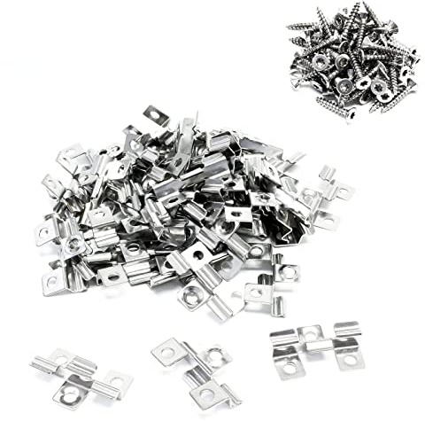 XPOtool Set 50x Edelstahl Clips 8 mm, 60x Sechsrund Schrauben 3,5x20 mm T15 zur Montage von Terrassendiele mit 8 mm Nut