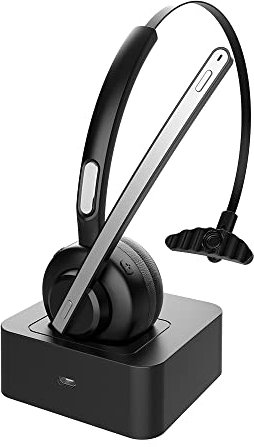 BIGFOX Auricular Bluetooth 5.0 Auriculares Inalámbricos con Micrófonos, Auricular Telefónico con Cancelación de Ruido,Conectividad para Dos Dispositivos Auriculares para Oficina Centro de Llamadas