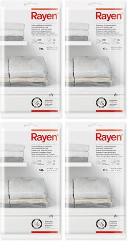 Rayen 6 Bolsas Jersey antipolilla, Polietileno, Transparentes, 82x40x13 cm, 6051.01 (Paquete de 4)
