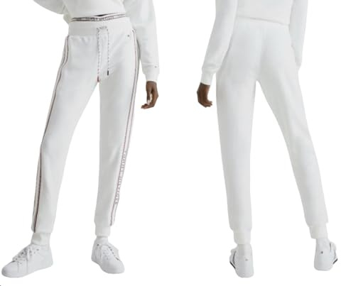 Tommy Hilfiger Jogginghose Aweatpants Tape Track-Pants Hose Joggingpants White M
