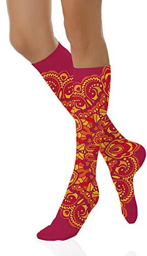 Ciclos Segur - Calcetines largos para hombre y mujer, calcetines largos divertidos, calcetines cortos divertidos, calcetines altos hasta el muslo, calcetines divertidos para mujer, Fucsia