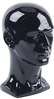 LUNICASHA Männlich Modellkopf, Haarperücken Schaufensterpuppe Kopf, 50CM Mannequin Kopf, PVC Perückenkopf Dekokopf für Helme Mützen Brillen Kopfhörer und Perücken