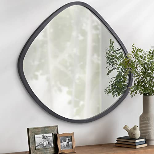 AOAOPQ Irregular Wall Mirror Large Asymmetrical Mirror Arch Funky Modern Decorative Abstract Mirrors for Vertical or Horizontal Hanging 19 x 20 inch Black