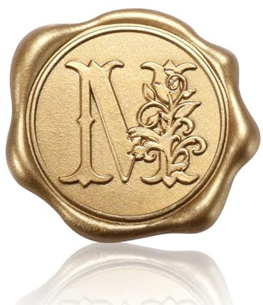 50 Stück Wachssiegel Aufkleber, Selbstklebende Wachsaufkleber Goldene Selbstklebende Wachssiegel Einladungs und Umschlagsiegelaufkleber für Hochzeiten Weihnachtsfeiern (M)