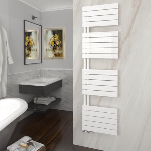 GY Bath Badheizkörper 1800x500mm, Weiß Handtuchhalter Heizkörper Flach, Handtuchheizkörper Seitenanschluss Handtuchwärmer Handtuchtrockner 879W