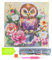 Ideen mit Herz Diamond-Painting-Motivleinwand auf Keilrahmen | 30 cm x 30 cm | Set inkl. Werkzeug (Eule mit Blumen)