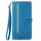 Fertuo Cover per Samsung Galaxy S24 FE, Custodia a Libro in Pelle PU Flip Case con Porta Carte, Chiusura Magnetica e Cinturino [Disegni di Fiori] Portafoglio Antiurto per Galaxy S24 FE, Blu