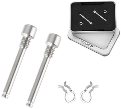 DEFIYEAR 2PCS M4 Bike Brake Caliper Bolts Screw Kit, Y8J798060 Titanium Alloy Disc Brake Caliper Bolt with Circlips, Lightweight Pin Screw Replacement for Disc Brakes, Compatible for Shimano