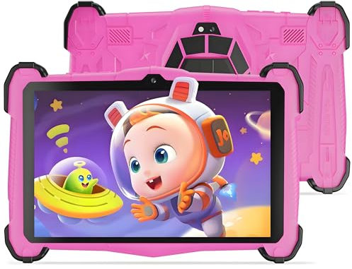 Semeakoko Kinder Tablet Android 14, 2024 Neuesten 7 Zoll Kids Tablet Octa-Core 2.0 GHz, 10GB RAM + 64GB ROM(TF 1TB), Elterliche Kontrolle, WiFi, Bluetooth 5.0, 3000mAh, Kinder Bildungs APP,Rosa