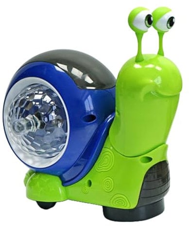 Litinliv Baby Crawling Toy, Crawling Snail Baby Toy, Light Up Sensory Crawling Interactive Toys, Walking Toys with Automatically Avoid Obstacles Function for Babies Birthday