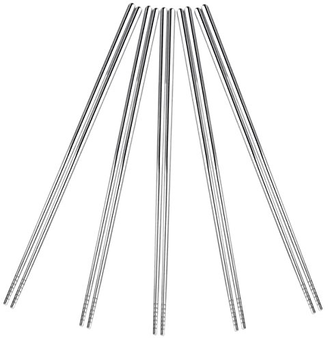 QWFVHJ Palillos japoneses, Palillos Personalizados, 5 Pares de Palillos de Acero Inoxidable, Palillos de Acero Inoxidable, Palillos for cocinar, Palillos japoneses for Fideos