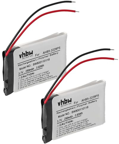 vhbw 2X Akku kompatibel mit Jabra Pro 923 | 920, 935, 930, 900 Wireless Headset Kopfhörer (250 mAh, 3,7 V, Li-Polymer)