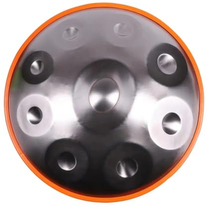 SQSXCKIQ Handpan-Trommeln für Erwachsene, Steel Tongue Handpan Drum, Musik-Schlaginstrument, Yoga, Meditation, 432 Hz, 10,9 Noten, 22 Zoll (Silber, 9 Noten)