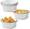 Piccola pirofila in ceramica, 4 pezzi, per lasagne, 14,2 x 11 x 5,4 cm, mini pirofila per friggitrice ad aria calda, microonde, forno, frigoriferi (striscia bianca verticale)