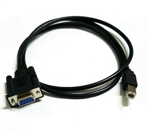 KJCPZYPP Câble adaptateur DB9 femelle vers USB B mâle Port d'impression RS232 Câble série USB B-Type vers DB9 Câble adaptateur d'imprimante de transmission de données 1,5 m