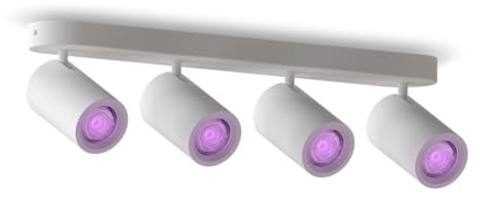 CALEX - Smart LED Ceiling Light Bar, 4-Light Spot, Rotatable 4 Way Spotlight, GU10 Bulb, App-Controlled, Compatible with Amazon Alexa, Oval, White