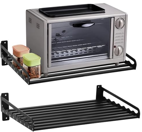 Scaffale da parete per forno elettrico, griglia per forno a microonde, 60 x 39 cm, per montaggio a parete a microonde, griglia da parete per pentole e padelle