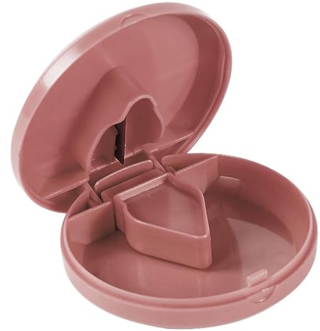 Divisore per compresse, Robusto tritatutto per compresse di piccole dimensioni con lame in acciaio inossidabile, Dispenser portatile per pillole con tacca per, integratori, medicinali