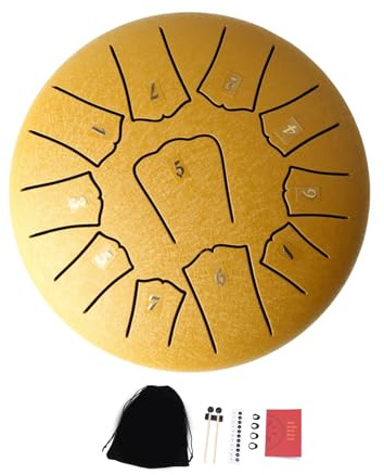 6 in Steel Tongues Drum Musikinstrument 11 Melodien Hand Pan Tanks Drum Leichtes tragbares Musikzubehör Tragbarer Regen