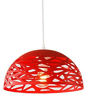 HONY Vintage Rot Pendelleuchte Metall Runde Höhenverstellbar Hängelampe Retro E27 Industrie Hängeleuchte Für Esstisch Esszimmer Büro Cafe Bar Wohnzimmer Deckenleuchte Ø30cm…