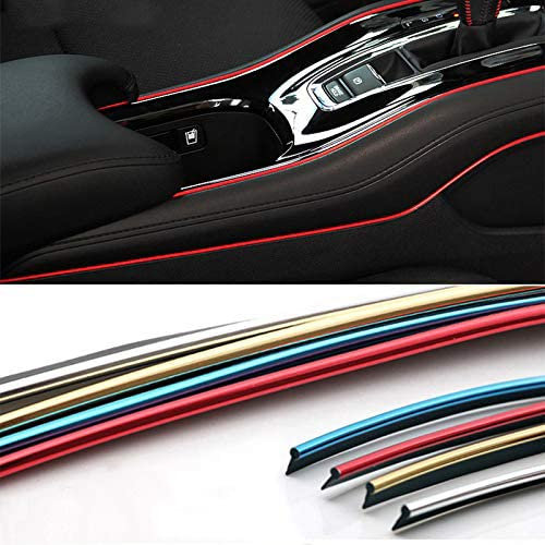 Maso, nastro adesivo universale per decorazione interna auto, 5 m, placcato argento, in ABS 3D con strumento