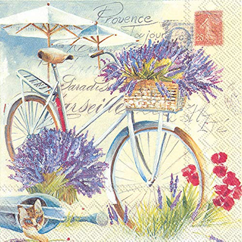 Boston International IHR Papierservietten, 3-lagig, 16,5 x 16,5 cm, Provence Toujour