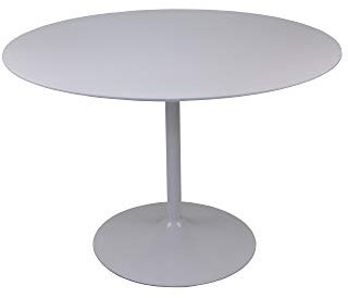 SalesFever Esstisch rund OBAO | Durchmesser 110 cm | Bistro-Tisch Hochglanz weiß | Tischplatte MDF | Gestell Metall | stilvolles Design