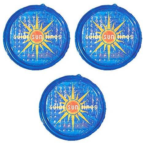 Solar Sun Rings 3 Pack UV Resistant Above Ground Inground Swimming Pool Hot Tub Spa Heating Accessory Circular Heater Solar Cover, Blue