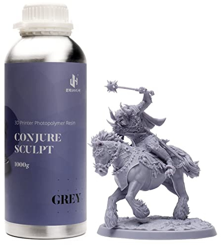 Conjure Sculpt Harz Grau 1 kg für 3D Drucker | Hochpräzises Harz mit glatter Oberfläche, Ideal für Modelle und Skulpturen, 405 nm, Grau, 1000 g