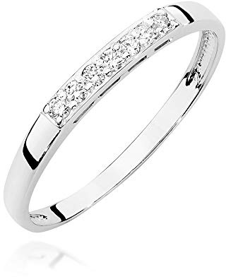 MARKO Weißgold Damen Goldring mit Diamanten 0.10Ct 14 Karat Gold (585) | Goldring inklusive Box | Goldring für Frauen
