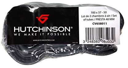 HUTCHINSON - Cámara de aire - Ciudad/Trekking - Estándar - Resistencia y protección contra pinchazos - Válvula Presta - 0,9 mm de espesor - 48 MM - 700 x 37-50 - Juego de 2
