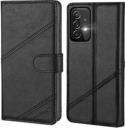 KRAFTCARE Handyhülle für Samsung A53 5G Hülle, [Premium PU Leder] [Kartenfach] [Stand] Flip Case Wallet Handytasche Schutzhülle Klapphülle für Samsung Galaxy A53 5G Hülle, Schwarz